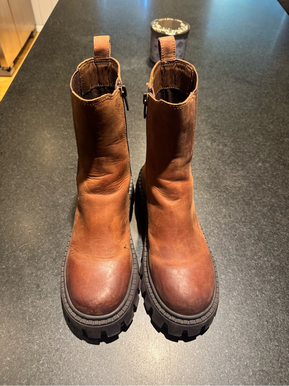 Steve Madden Brown Chunky Chelsea Boots - Picture 4 of 7